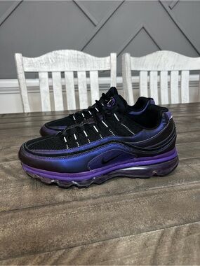 Nike Air Max Shoes Womens Black Purple Mesh Running
Sneakers Sz 11.5